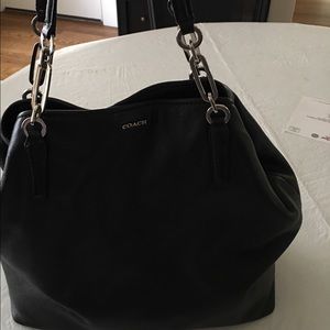 Coach shoulder bag with silver hardware